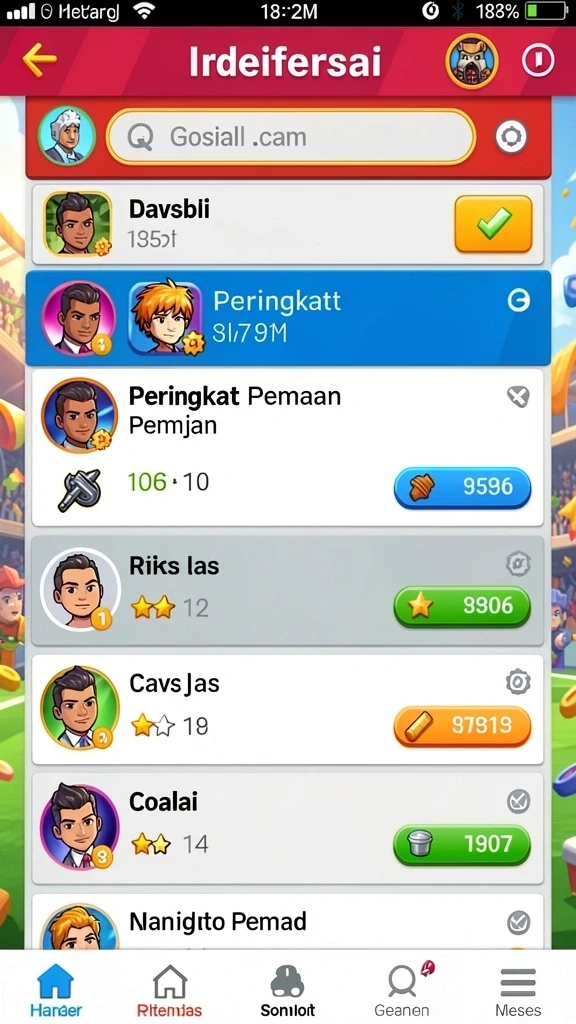 tv888 - Tampilan antarmuka yang user-friendly saat bermain.